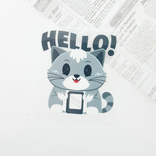 3D열전사지) 청그레이 고양이-213번(97213)천도매몰